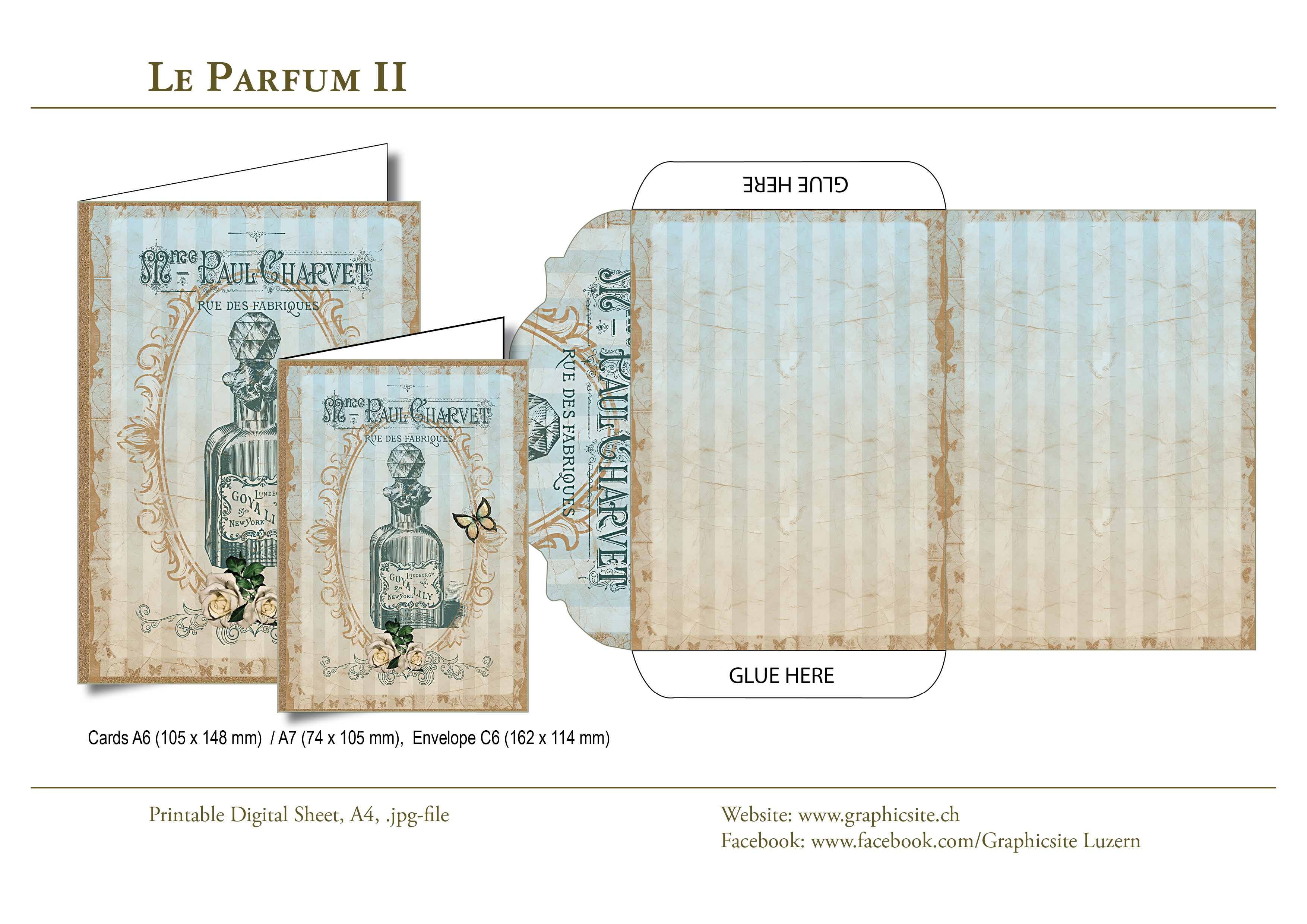 Printable Digital Sheet - DIN A-Formats - Le Parfum II